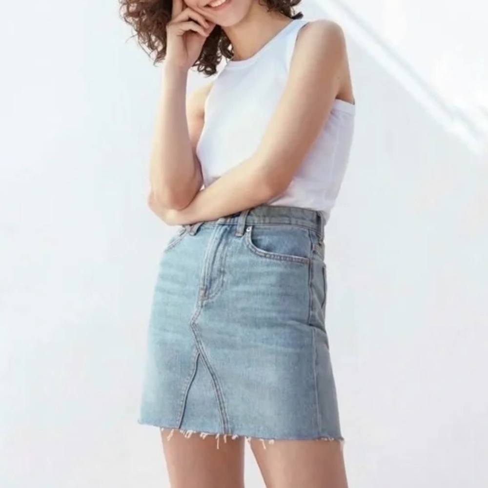 Everlane Sky Blue Denim Mini Skirt